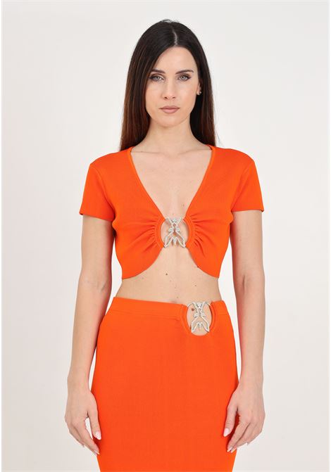 Elegant orange women's top with Fly buckle PATRIZIA PEPE | 2K0261/K021R825